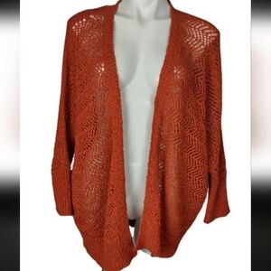 Tahari Women's Open Knit Cardigan - Rust